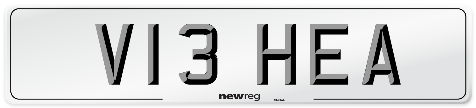 V13 HEA Number Plate from New Reg